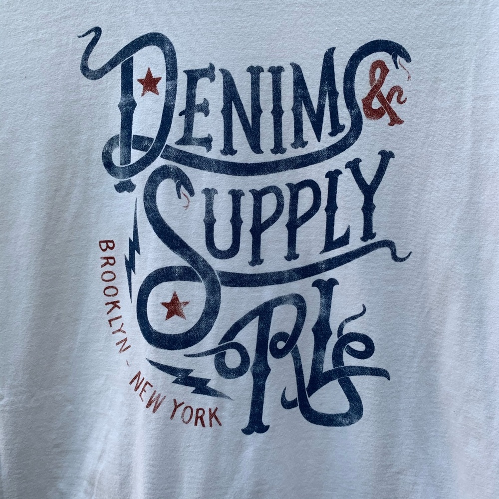 Denim & Supply Ralph Lauren White Graphic T Shirt - Picture 3 of 4